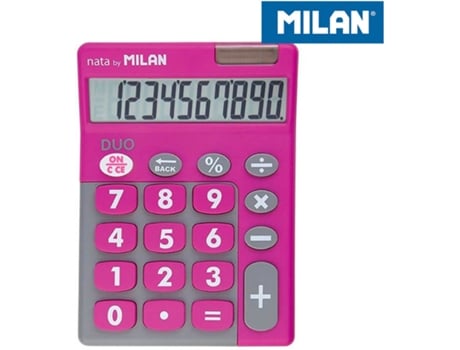 Calculadora Blister MILAN Duo 10 Digitos Rosa Big Keys