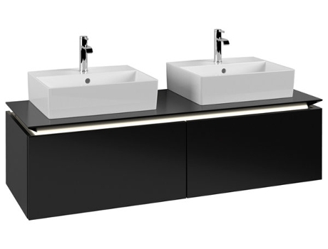 Villeroy &amp Boch Legato Vanity unit B668 1400x380x500mm 2 lavabos iluminación LED