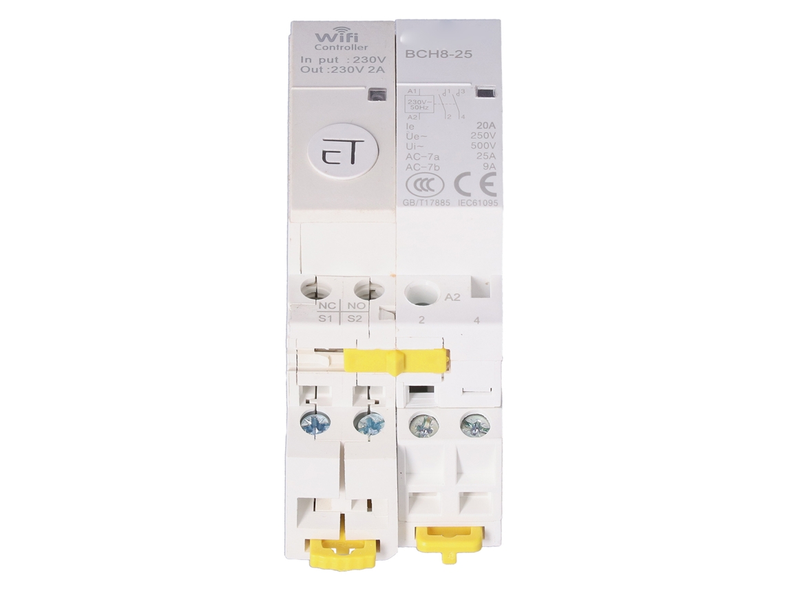 Contactor Wifi 2no Con Control Remoto, Bajo Voltaje 20a Para Hogar Inteligente Ac230v