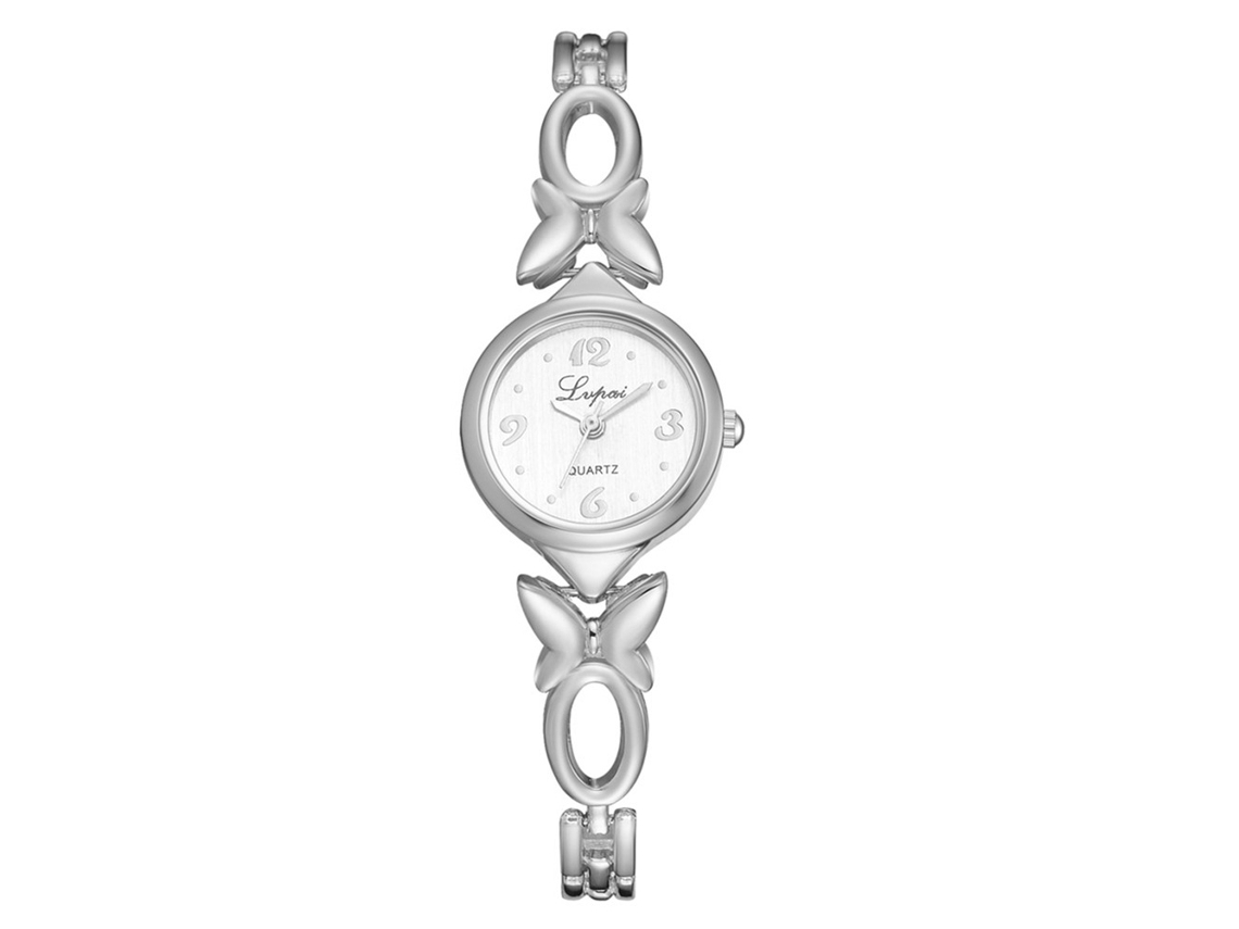 Relógio De Quartzo Feminino Estilo Casual Com Pulseira De Liga De Três Fusos Horários Clássico Preto Gaiety