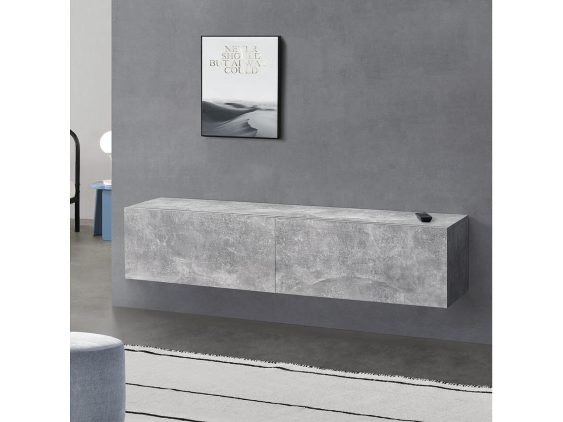 Consola [EN.CASA] Evaton  (Gris - Tablero Con Revestimiento De Melamina - 140 x 33 x 30 cm)