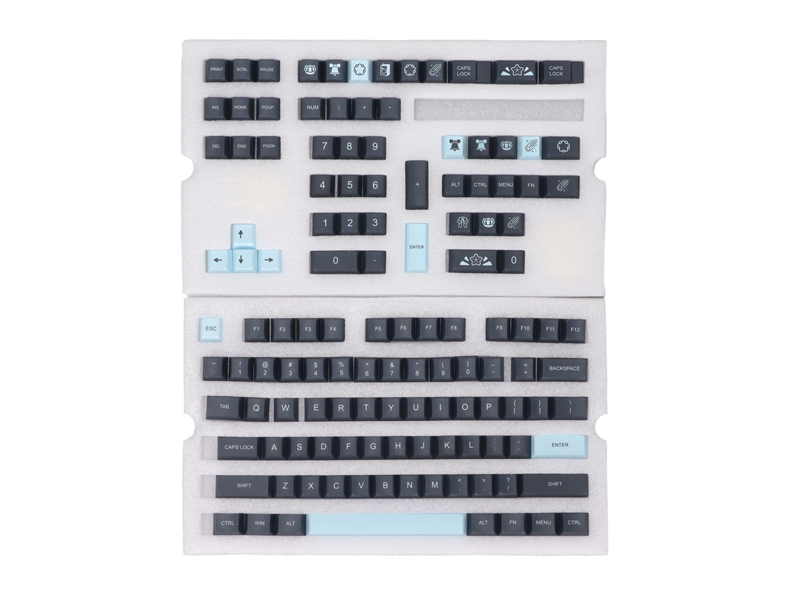Baoj-2026conjunto De Teclas Pbt Para Teclado Mekânico 128 Teclas Cores Contrastantes Para Acessórios De Gaming Diy Substituição Cometas