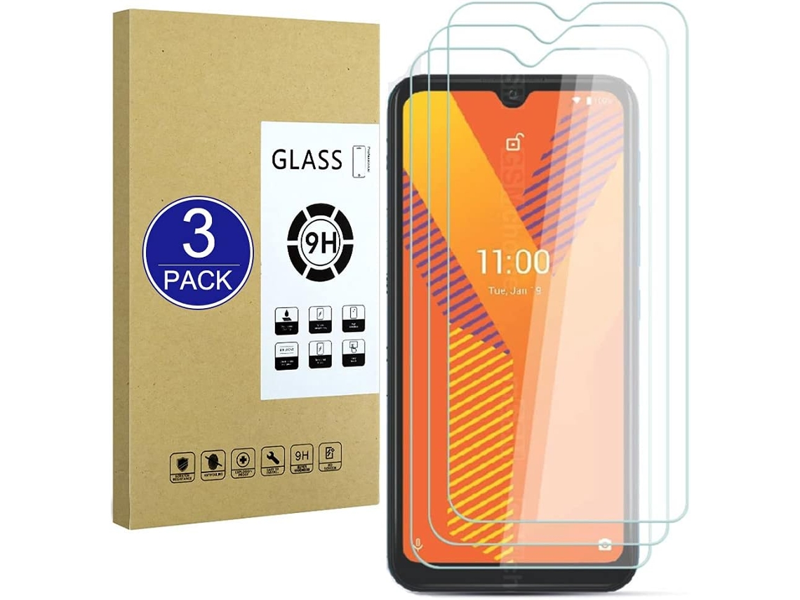 Conjunto de Protectores de Pantalla Compatíveis Protetora Dureza para Wiko Y62 HONGWE. Vidrio Templado (3un)