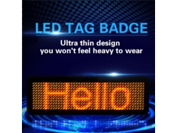 2026horizon-insigne Digital Led Con Desplazamiento Programable Multilingüe Recargable Nombre Etiqueta Id (naranja)