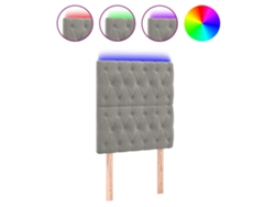 Cabecero de cama de terciopelo gris claro con luces LED MAISON EXCLUSIVE (80x7x118 cm)