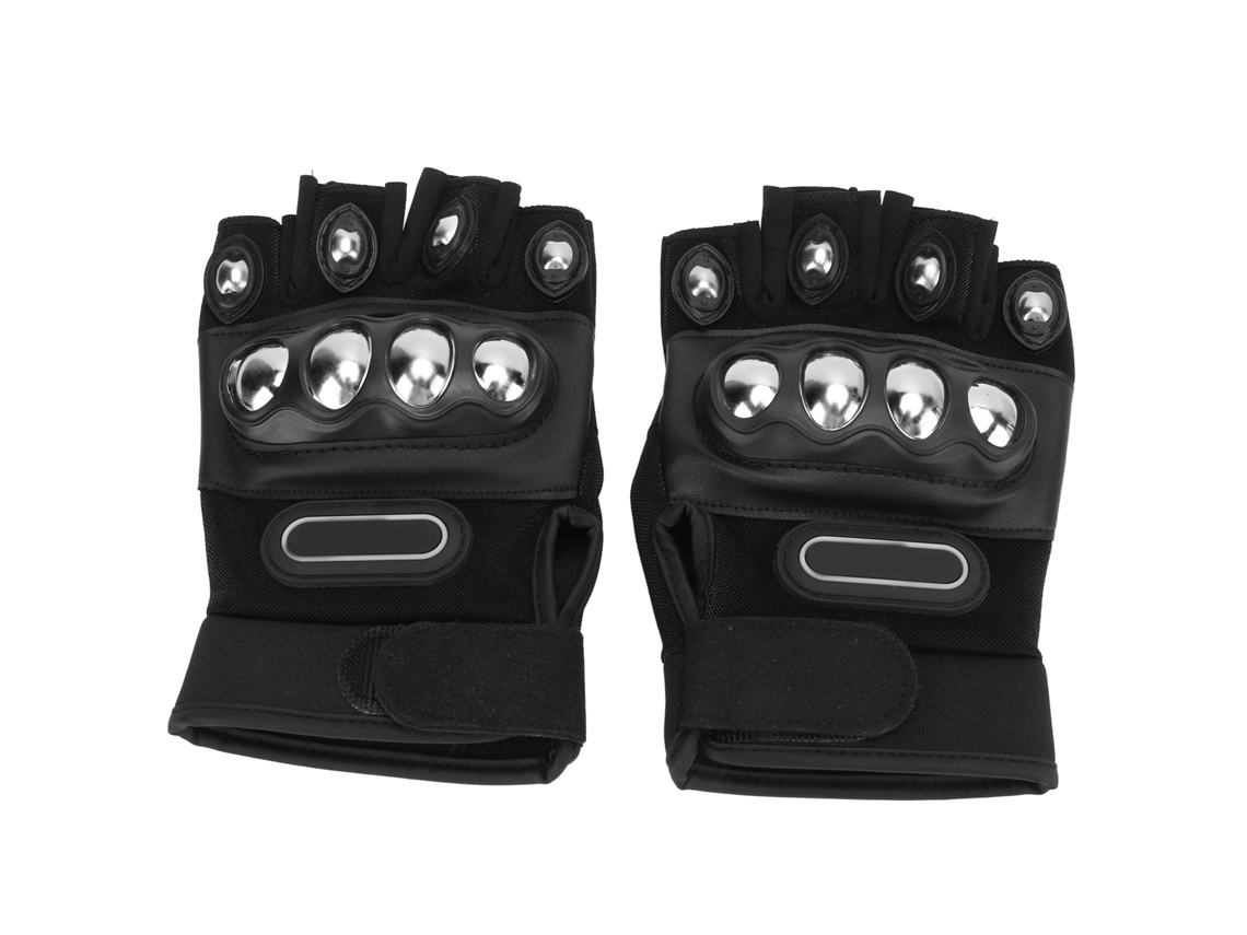 Pares De Guantes De Ciclismo Ergonómicos De Nailon Negro Transpirable Y Ajustable Con Medio Dedo Para Bicicletas - Talla Única
