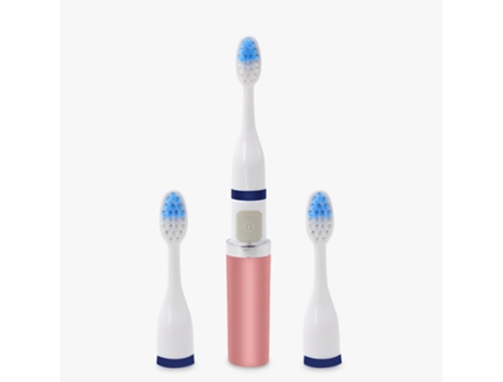 Cepillo de dientes eléctrico ZMDECQNA a pilas cuidado bucal portátil diseño ligero cerdas suaves de nailon DuPont (rosa)