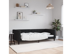 Sofá Cama Sin Colchón Terciopelo Negro 90x200 Cm