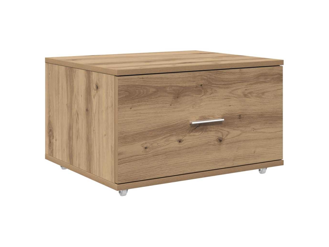 Cajonera con ruedas, roble artesanal, MAISON EXCLUSIVE (55x45x31 cm)