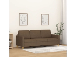 Sofá De 3 Plazas | Sofá De Salón | Sofá De Descanso De Tela Marrón 180 Cm
