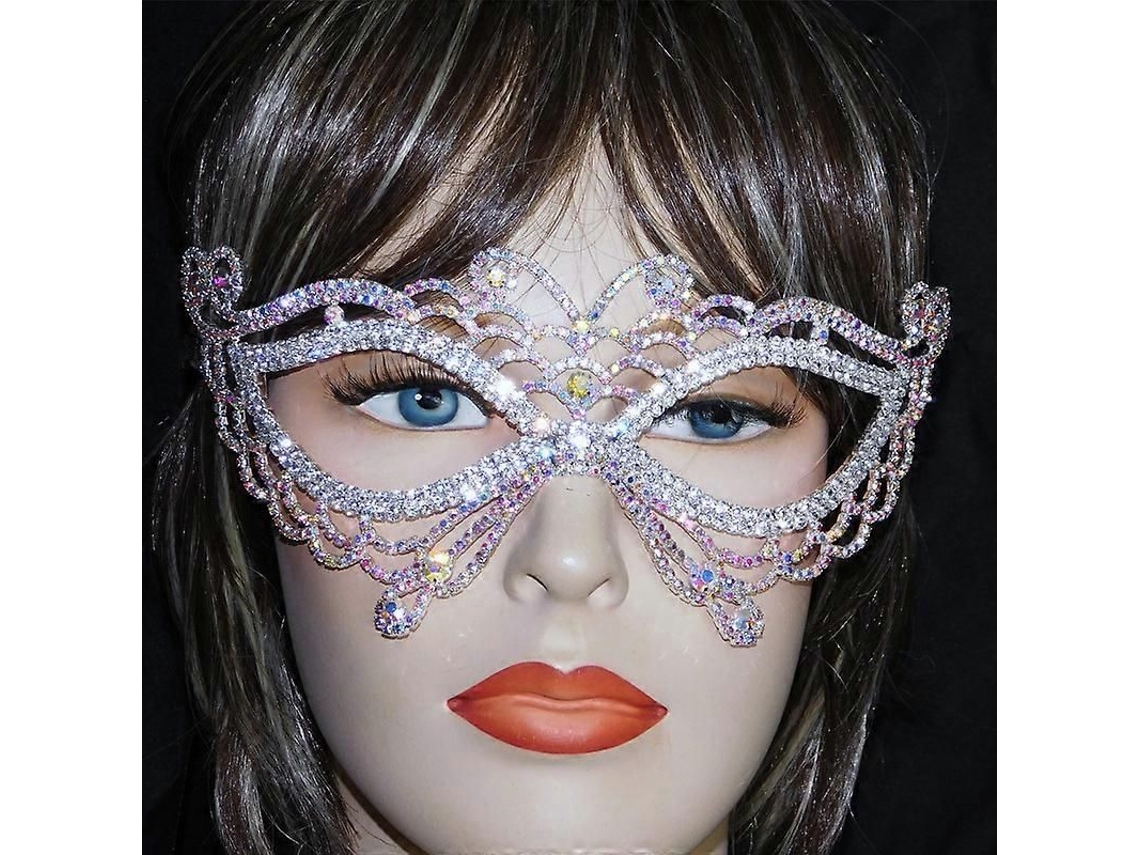 Máscara De Fiesta Con Diamantes De Imitación Para Mujer - Accesorio De Vestuario Para Bailes De Máscaras, Fiestas, Cumpleaños, Halloween