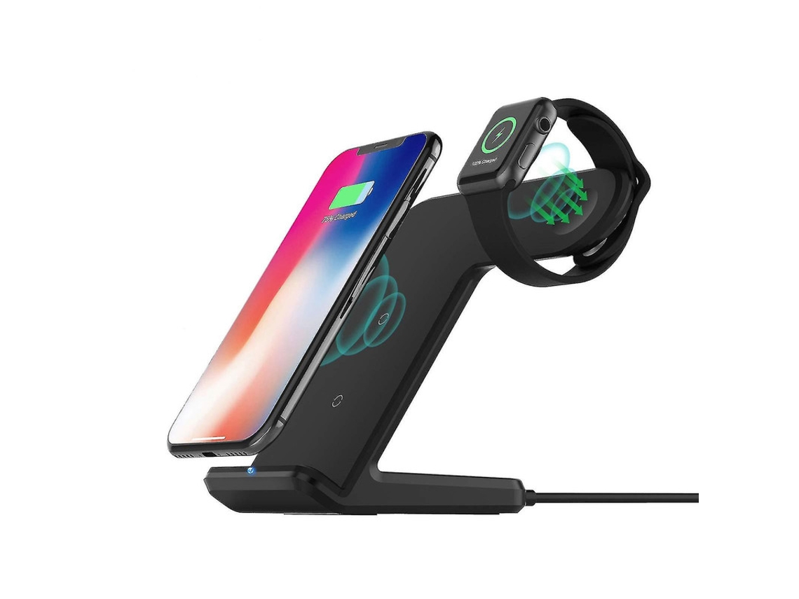 Cargador Sem Fio Qi Para Apple Yizhood Seda Negro