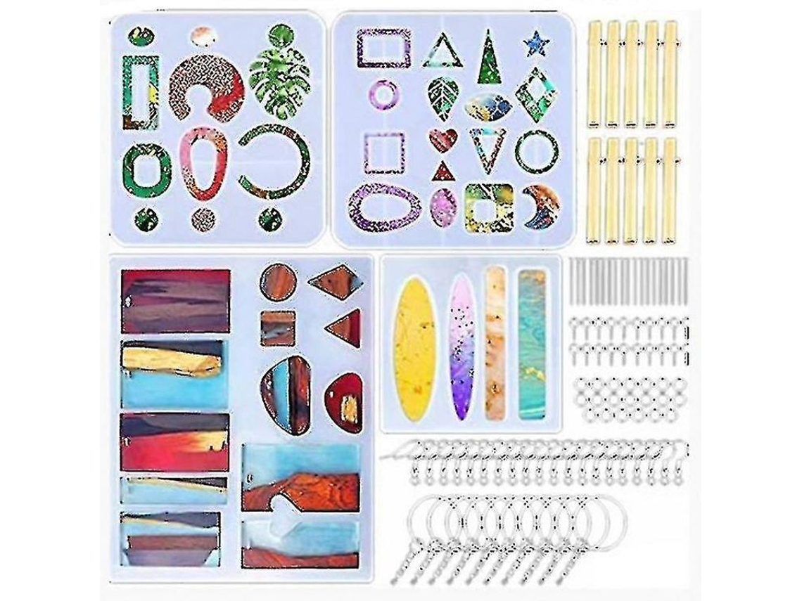 Kit de herramientas para resina epoxi para principiantes, accesorios de fabricación, molde de silicona, 104 piezas Y040