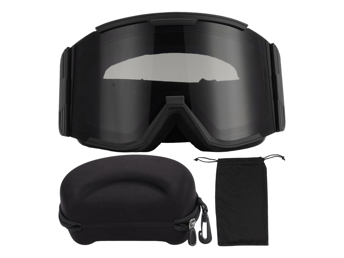 2026-gafas De Esquí Adulto De Doble Capa Antideslumbrantes Antiniebla Campo Amplio Para Nieve Y Escalada Marco Negro Lente Gris