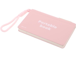 Libreta De Bolsillo Portátil, Tamaño Mini, En Piel Sintética Rosa Melocotón Con Portalápices Silencioso
