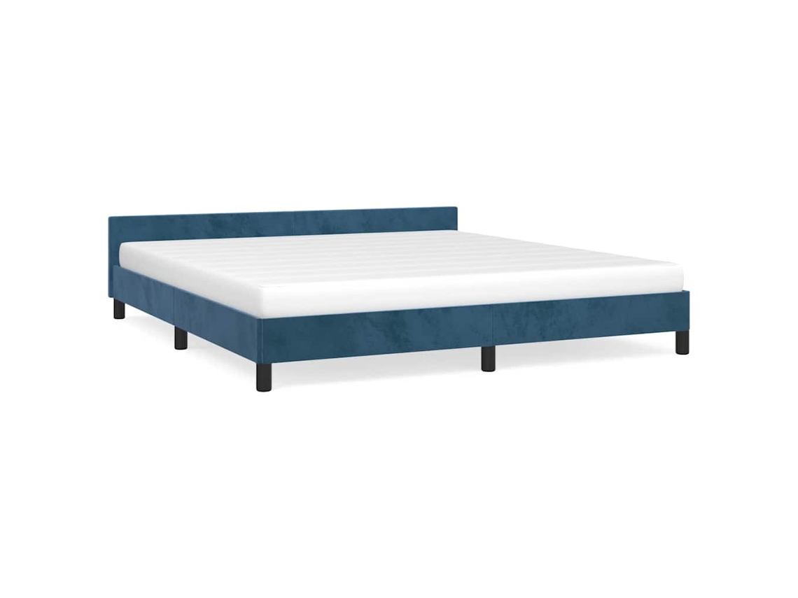 Maison Exclusive - Estructura De Cama Sin Colchón Terciopelo Azul Oscuro 180x200cm
