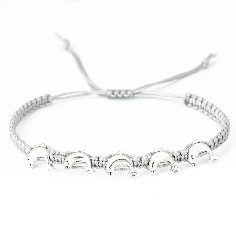 (delfín) Pulsera Con Colgante De Cuentas Tejidas A Mano, Apta Tanto Para Hombres Como Para Mujeres.