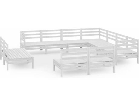 Conjunto 11 de muebles de jardín VIDAXL madera maciza pino blanco