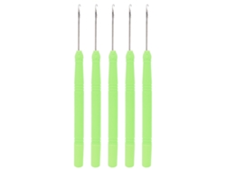 Gancho De Crochê De Plástico Verde Para Trançar Cabelo, Design Ergonômico, Leve E Durável Com Ponta Arredondada