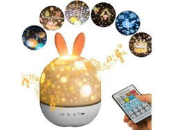 Proyector para bebé, luz nocturna, luz nocturna para niños, lámpara musical con rotación de 360 ​​grados, SIURN