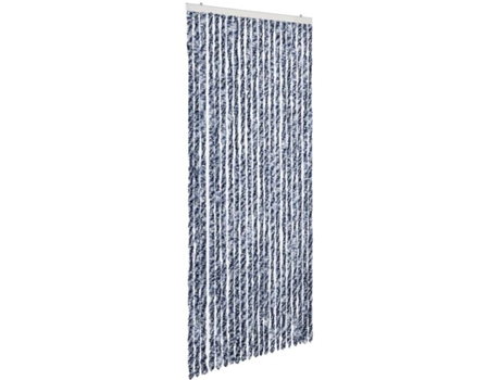 vidaXL Cortina mosquitera azul y blanco chenilla 90x200 cm