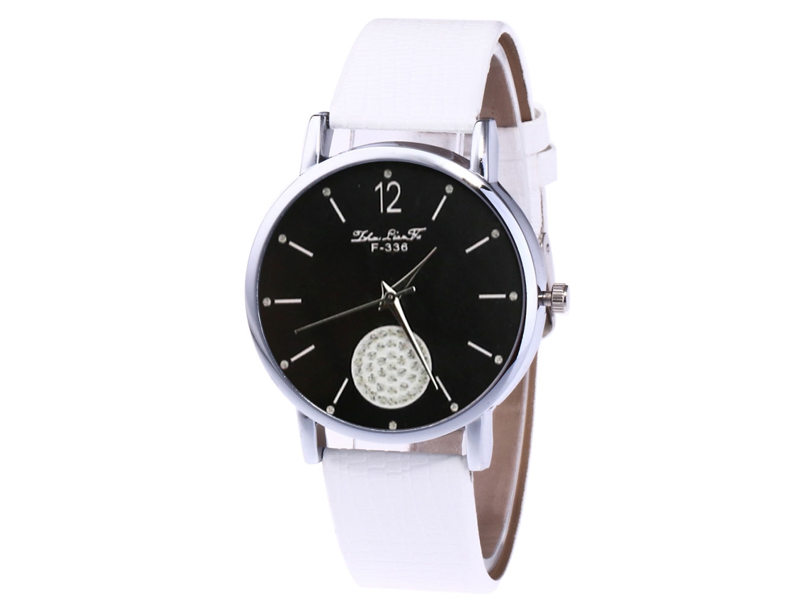 Reloj De Cuero Unisex Pareja Estudiante De Cuarzo Analógico (blanco)
