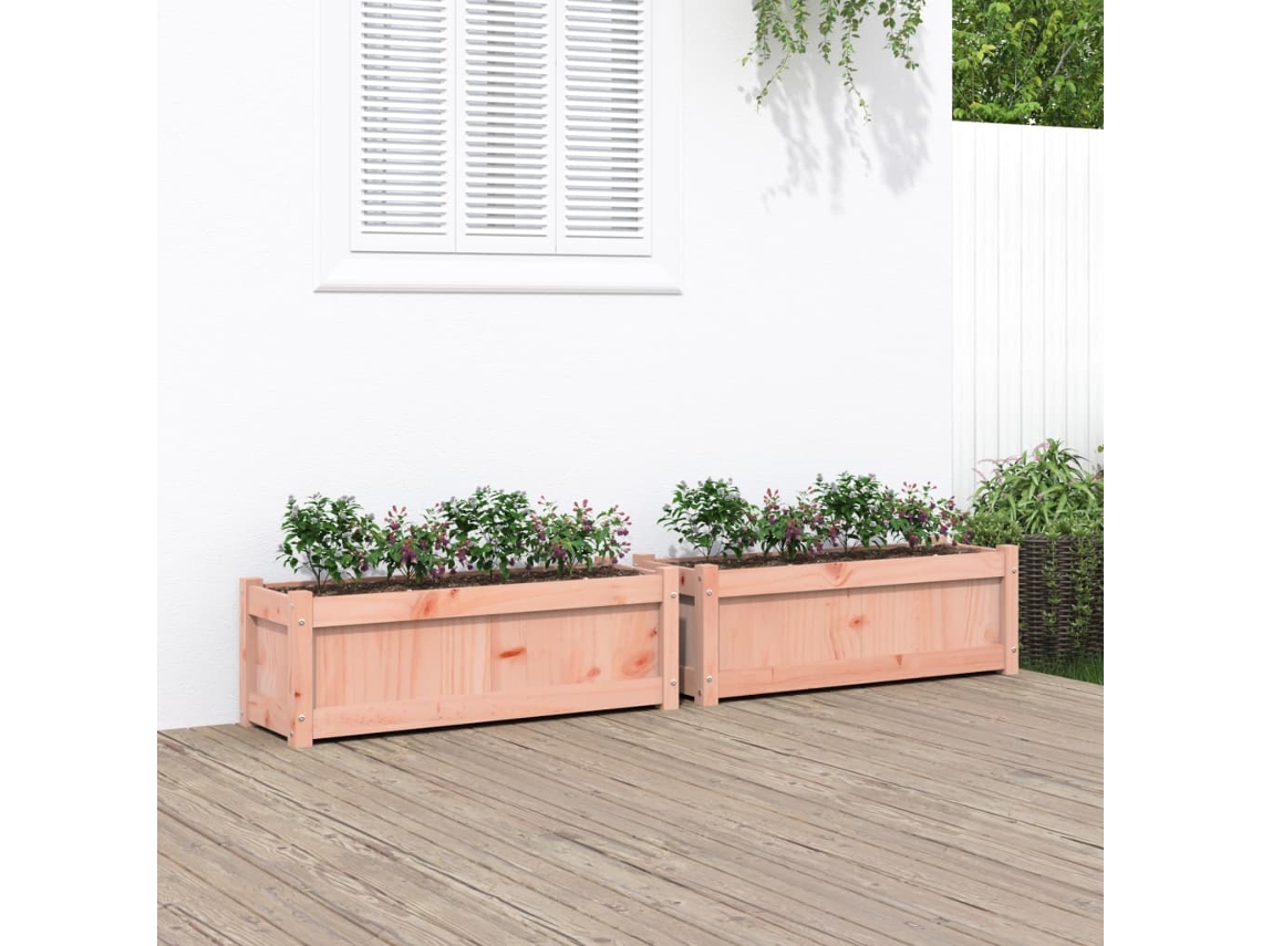 Jardineras De Jardín 2 Uds | Maceta Madera Maciza Douglas