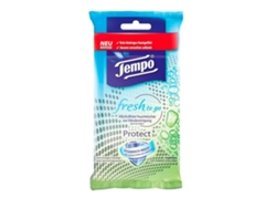 Protectores Chusteczki Fresh To Go Tempo, 10 unidades higiénicas y protectoras, para usar en movimiento. Ayuda a mantener la higiene diaria.