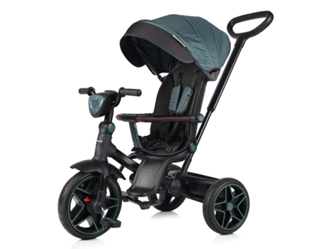 Triciclo Infantil DERBY con Capota y Mango Parental hasta 25 Kg teal CHIPOLINO