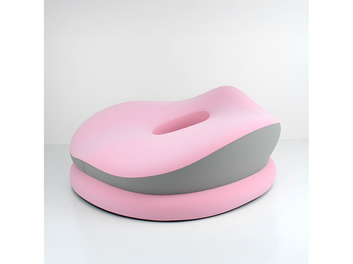 Almofada De Assento Eifson De Espuma Viscoelástica De Dupla Camada Com Centro Oco (rosa/cinza)