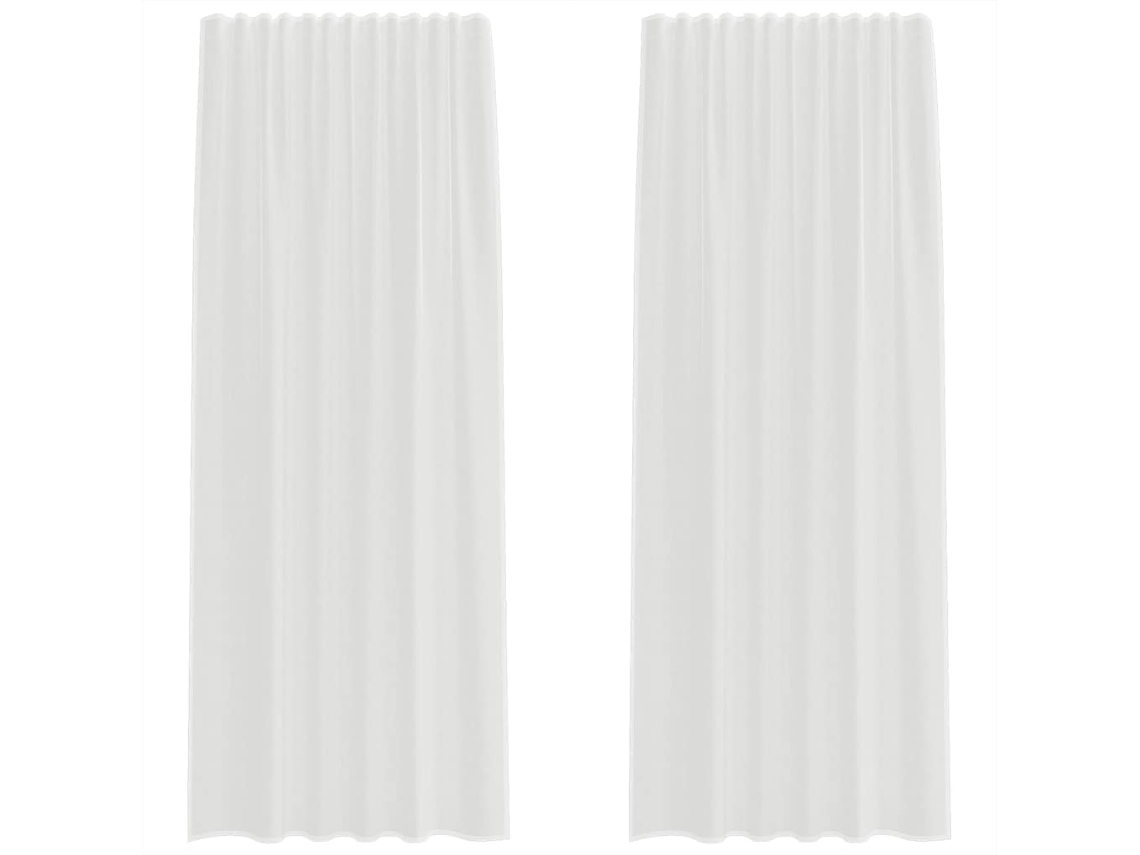 Maison Exclusive - Cortinas De Gasa Con Bolsillos Para Varillas 2 Uds. Blanco
