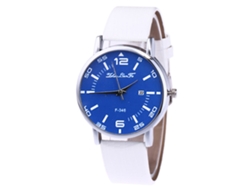 Reloj De Pulsera Para Hombre De Piel Sintética, Estilo Moderno, Movimiento De Cuarzo, Color Blanco.
