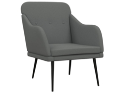 Silla con Apoyabrazos 63X76X80 cm de Tela Gris Oscuro