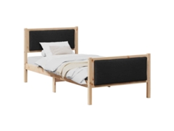 Maison Exclusive - Estructura De Cama Con Cabecera Negro 90 X 190 Cm Tela