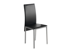 Set 4 Sillas De Cocina Simil Piel Melbourne MOMMA HOME (Negro - Polipiel -42x51x97 cm)