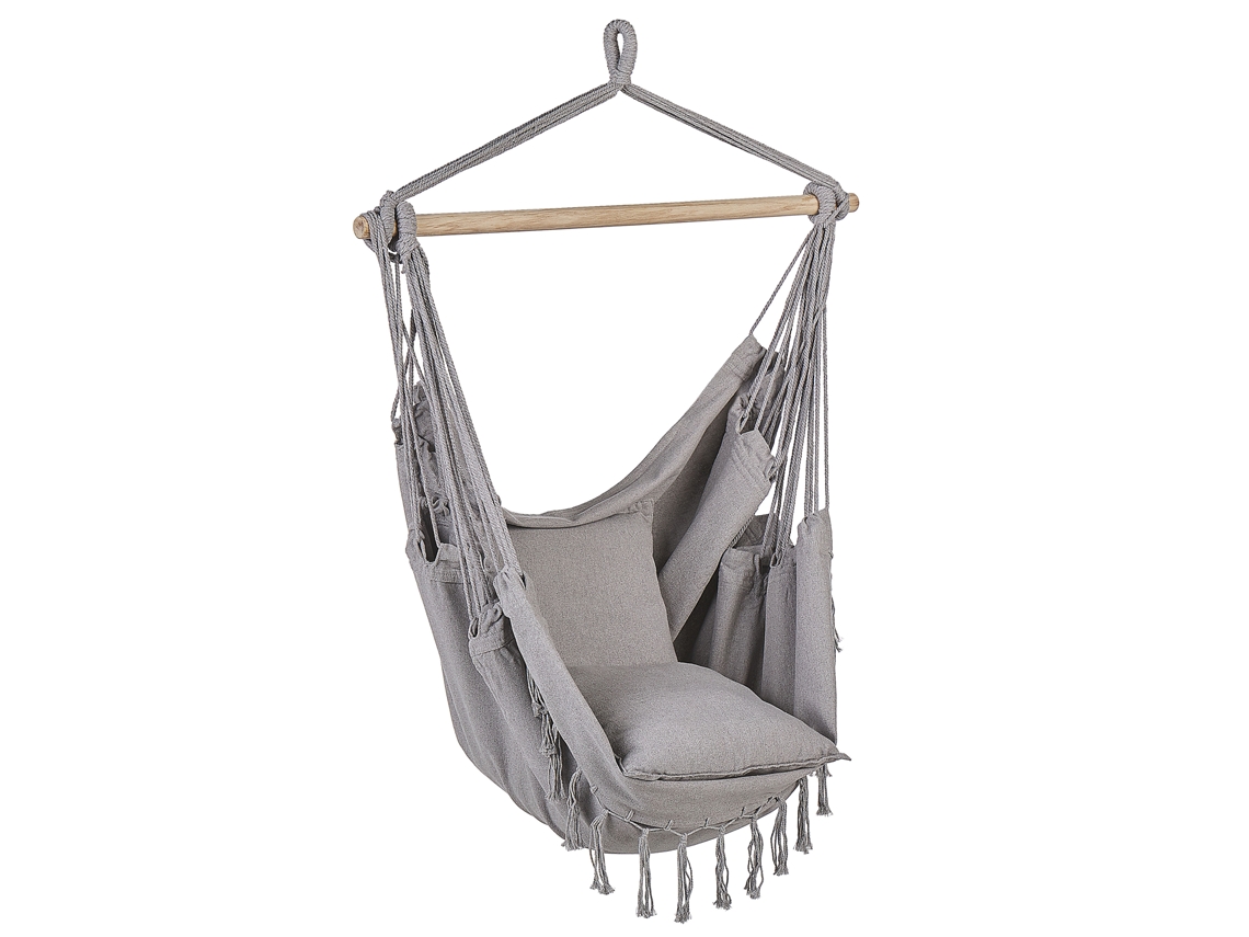 Silla colgante BELIANI Bonea de Algodón Gris 95x55x125