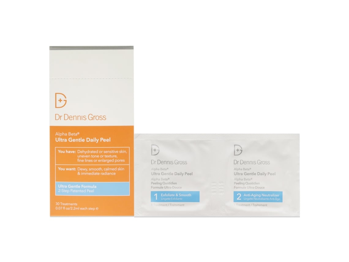 Alpha Beta Peel Exfoliante diario ultra suave de DR. DENNIS GROSS para unisex - Paquetes de 30 compresas