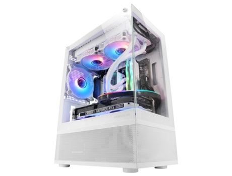 Caja PC Micro-ATX MARS GAMING MC-SE, Cristal Templado Sin Marco, Tecnología AirTech Mesh, Blanco