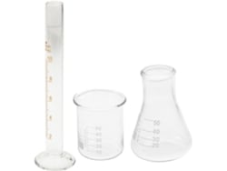 Conjunto De 3 Utensílios De Laboratório Em Vidro Grosso – Béquer De 50 Ml