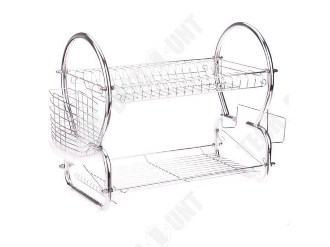 Escurridor de Platos - Acero Inoxidable - Cocina - Hogar - Secado - Organizador de 2 Niveles - Vajilla - Rejilla Antioxidante DESCUENTO TECNOLOGICO