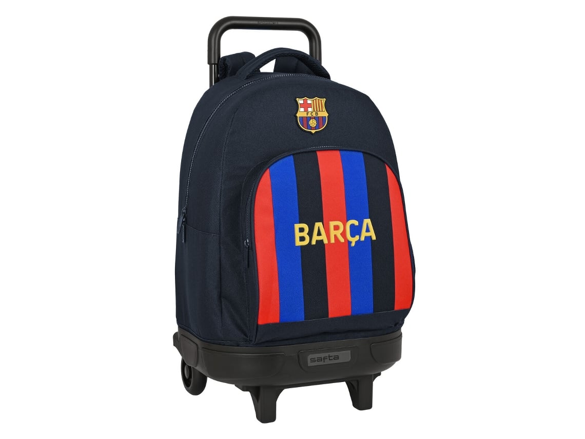 Mochila Futbol Barcelona Fc Niño Original Con Ruedas Azul Y Rojo