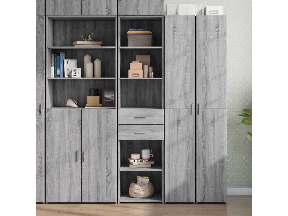 Aparador De Madera De Ingeniería Gris Sonoma 45x42,5x185 Cm
