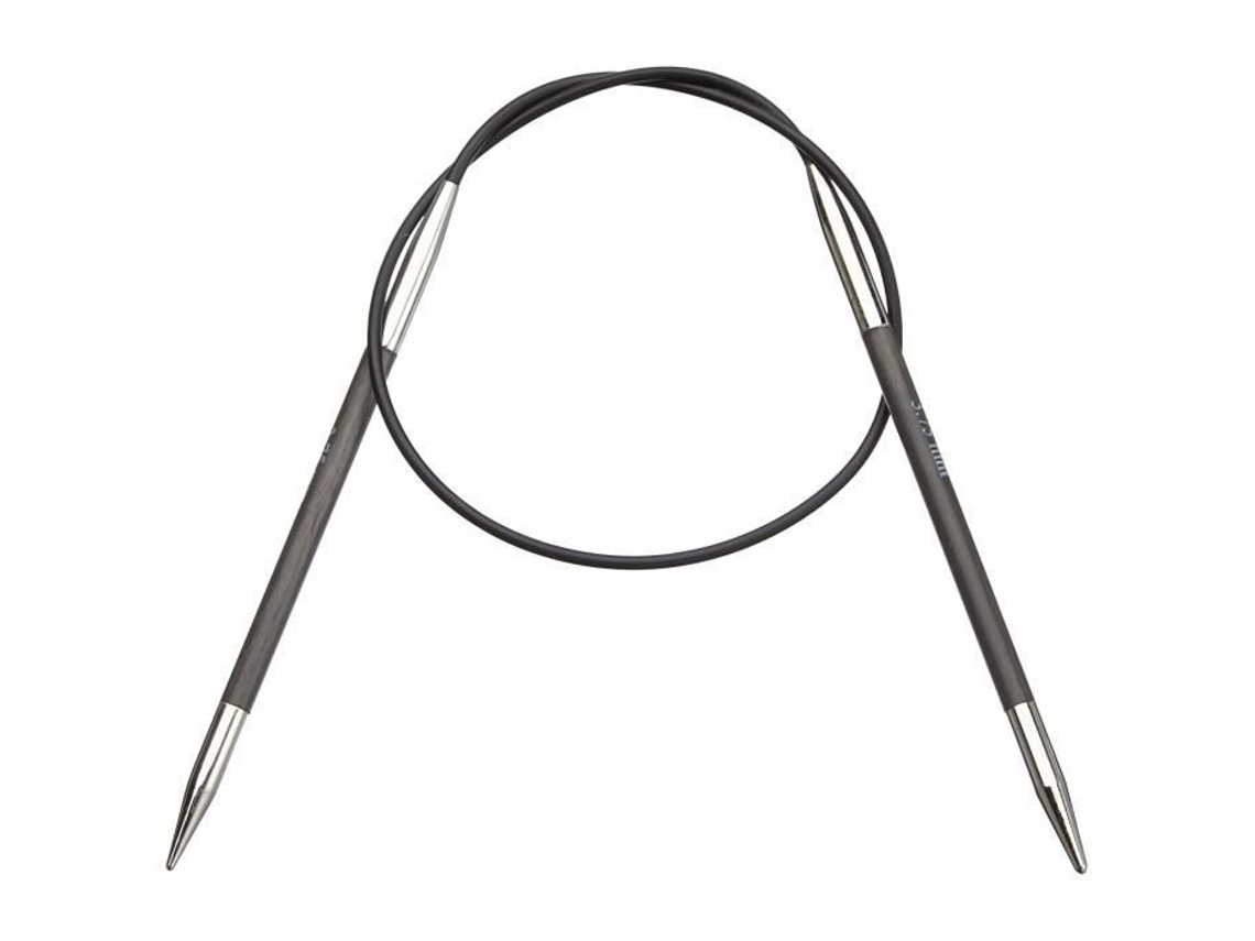 Agujas circulares fijas Karbonz negras y plateadas 40 cm x 3,75 mm Kp41147 Knitpro