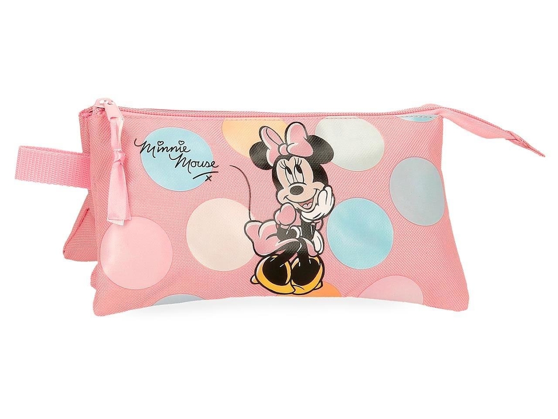 Estuche de lápices de poliéster Disney Pink Minnie Coquette