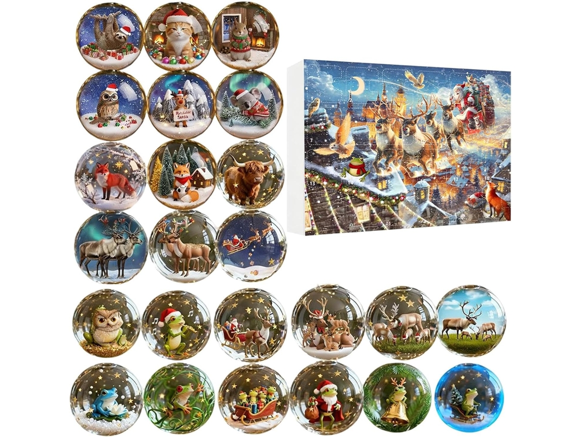 Adornos De Animales Para El Calendario De Adviento De Navidad 2025