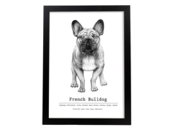 Póster NACNIC de Bulldog con Texto. Decorativa de Perros.