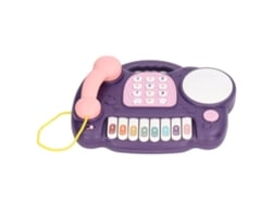 Rebe-boneco Telefone Piano Bebê Música Teclado Interativo Crianças Pequenas Roxo