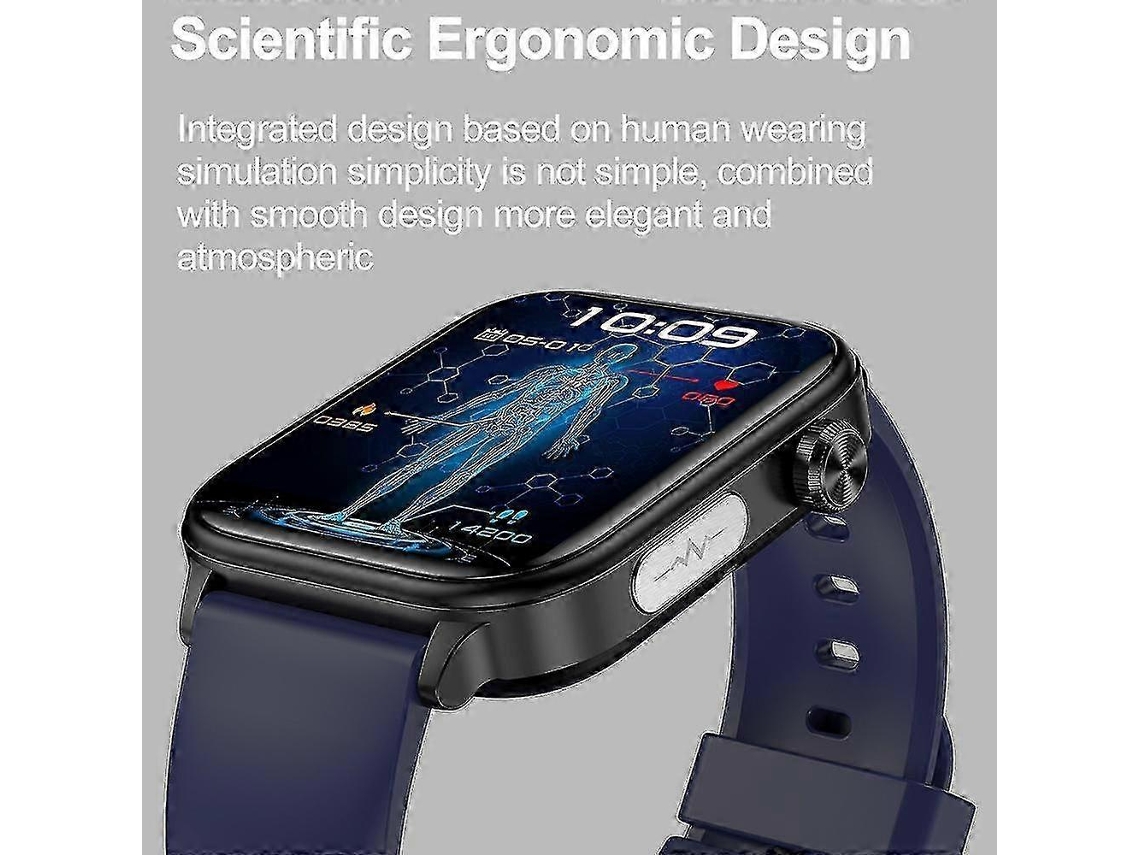 Reloj inteligente Et570 1.96 Cution con Bluetooth, llamadas, ECG, pulsera de fitness con correa de silicona, Pin Cnsz Ly Ebike