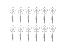 12 Clips Metálicos De Doble Extremo De 7 Cm Para Fotos, Color Plata.
