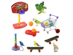 2026-juguetes De Entrenamiento Para Aves: Canasta De Baloncesto, Carrito, Zapatos, Patineta Y Accesorios Para Loros, Canarios Y Agapornis